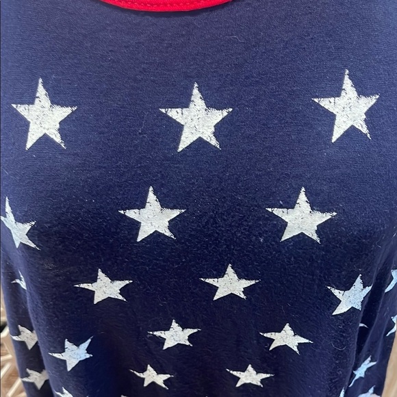Navy Star Print Women's Tank Top - Picture 3 of 8